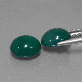 6.36캐럿 천연 쿨 그린 마노 보석, 타원형 컷, 투명한