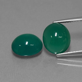 6.00캐럿 천연 미디엄 그린 아게이트 보석, 타원형 컷, 9.9×8.8 mm, 투명한