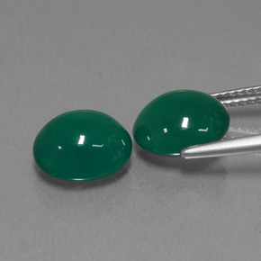 6.00캐럿 천연 미디엄 그린 아게이트 보석, 타원형 컷, 9.9×8.8 mm, 투명한