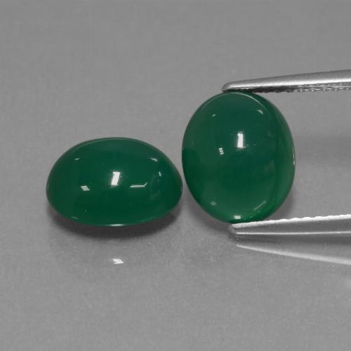 5.94캐럿 천연 미디엄 그린 아게이트 보석, 타원형 컷, 9.9×8.3 mm, 투명한