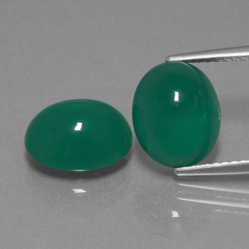 6.14캐럿 천연 미디엄 그린 아게이트 보석, 타원형 컷, 10.3×8.5 mm, 투명한