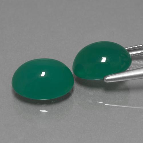 6.14캐럿 천연 미디엄 그린 아게이트 보석, 타원형 컷, 10.3×8.5 mm, 투명한