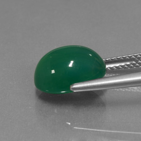 3.82캐럿 천연 노란빛 그린 아게이트, 타원형 컷, 10.7×8.5 mm, 투명한