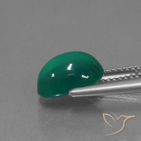 2.97캐럿 천연 쿨 그린 아게이트, 타원형 컷, 10.2×7.3 mm, 투명한