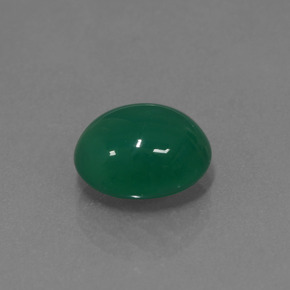 3.00캐럿 천연 포레스트 그린 아게이트, 타원형 컷, 9.9×8.4 mm, 투명한