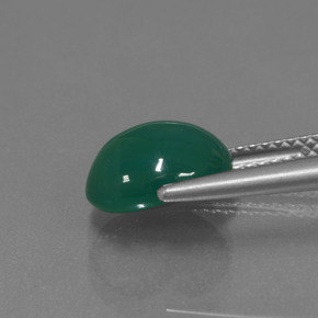 3.00캐럿 천연 포레스트 그린 아게이트, 타원형 컷, 9.9×8.4 mm, 투명한