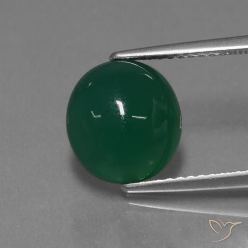 3.35ct 자연스러운 녹색 마노, 타원형, 투명한