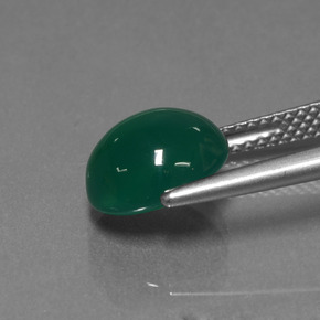 3.01캐럿 천연 그린 아게이트, 타원형 컷, 9.7×8.5 mm, 투명한