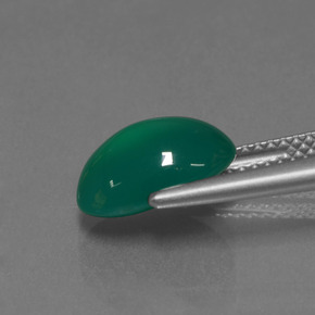 2.88캐럿 천연 그린 아게이트, 타원형 컷, 10.9×7.2 mm, 투명한