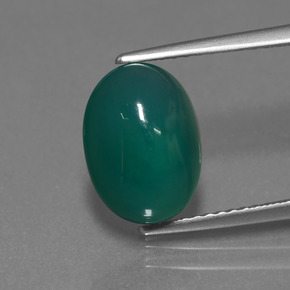3.43캐럿 천연 그린 아게이트, 타원형 컷, 11.2×8 mm, 투명한