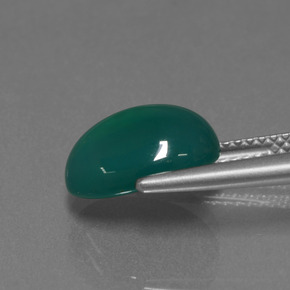 3.43캐럿 천연 그린 아게이트, 타원형 컷, 11.2×8 mm, 투명한