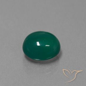 3.46캐럿 천연 녹색 마노, 타원형 컷, 투명한