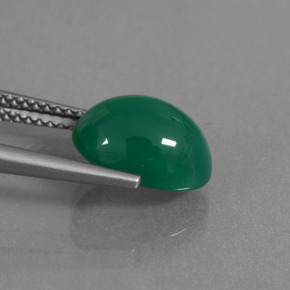 3.53캐럿 천연 포레스트 그린 마노, 타원형 컷, 투명한