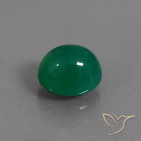 3.95캐럿 천연 미디엄 그린 마노, 타원형, 투명한
