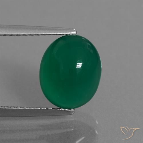 3.10ct 자연스러운 황록색 마노, 타원형, 투명한