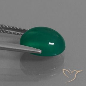 3.19캐럿 천연 파인 그린 마노, 타원형, 투명한