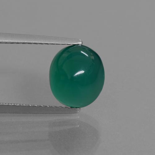 3.55캐럿 천연 미디엄 그린 아게이트, 타원형 컷, 9.5×8.2 mm, 투명한
