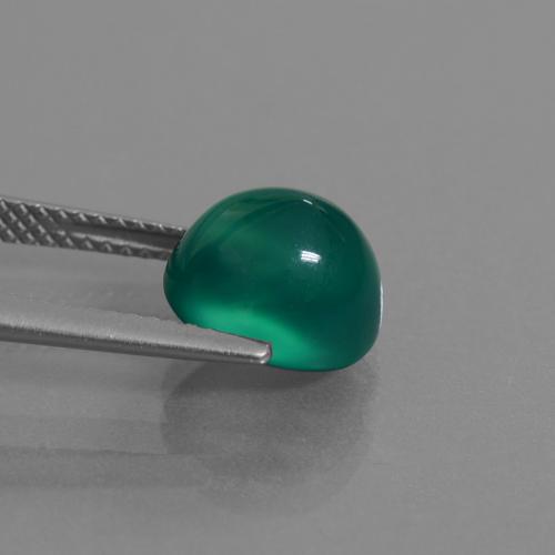 3.55캐럿 천연 미디엄 그린 아게이트, 타원형 컷, 9.5×8.2 mm, 투명한