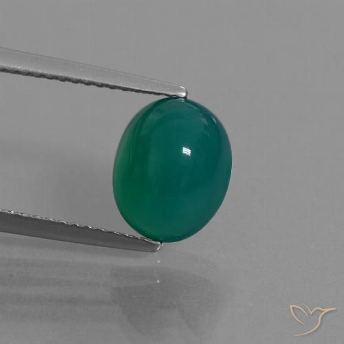 3.04캐럿 천연 그린 아게이트, 타원형 컷, 9.8×7.9 mm, 투명한