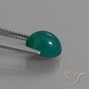 3.04캐럿 천연 그린 아게이트, 타원형 컷, 9.8×7.9 mm, 투명한