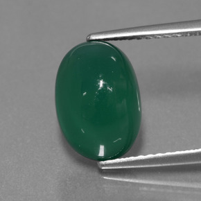 4.47캐럿 천연 미디엄 그린 아게이트, 타원형 컷, 11.3×8 mm, 투명한