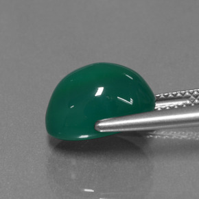 4.47캐럿 천연 미디엄 그린 아게이트, 타원형 컷, 11.3×8 mm, 투명한