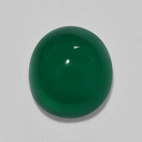 3.32캐럿 천연 노란빛 그린 아게이트, 타원형 컷, 9.5×8.5 mm, 투명한