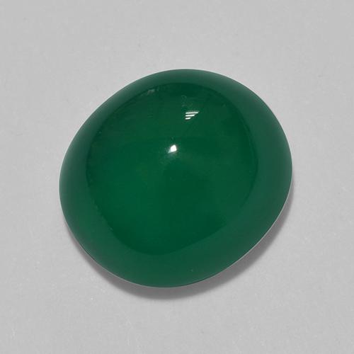 3.32캐럿 천연 노란빛 그린 아게이트, 타원형 컷, 9.5×8.5 mm, 투명한