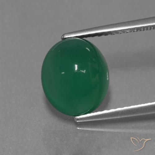 3.33ct 자연스러운 황록색 마노, 타원형, 투명한