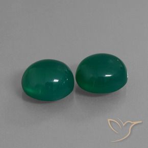 16.71캐럿 천연 그린 아게이트 보석, 타원형 컷, 12.9×12.3 mm, 투명한