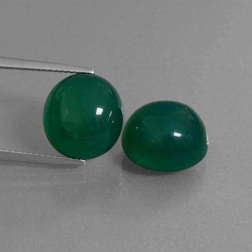 15.65캐럿 천연 그린 아게이트 보석, 타원형 컷, 12.4×11.5 mm, 투명한
