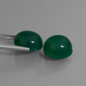 15.65캐럿 천연 그린 아게이트 보석, 타원형 컷, 12.4×11.5 mm, 투명한