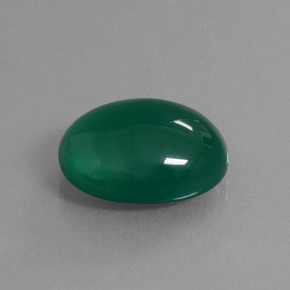 7.02캐럿 천연 미디엄 딥 그린 아게이트, 타원형 컷, 14.5×11.4 mm, 투명한