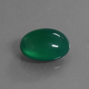6.27캐럿 천연 포레스트 그린 아게이트, 타원형 컷, 13.4×10.5 mm, 투명한
