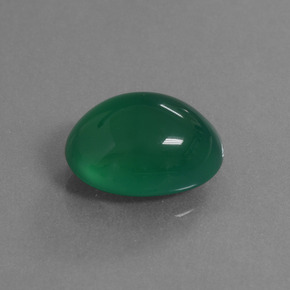 5.72캐럿 천연 미디엄 그린 아게이트, 타원형 컷, 13.1×9.7 mm, 투명한