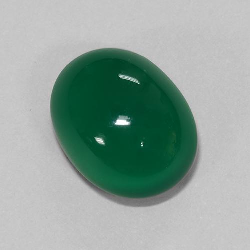 6.67캐럿 천연 미디엄 그린 아게이트, 타원형 컷, 13.4×10.5 mm, 투명한