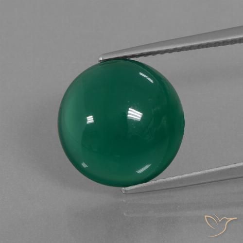 7.52ct 자연스러운 미디엄 그린 마노, 타원형, 투명한