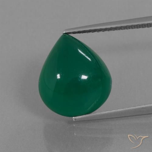 8.64ct 자연스러운 포레스트 그린 마노, 배 모양, 투명한