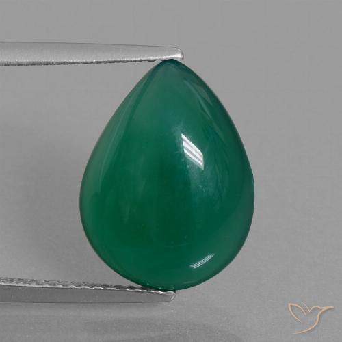 6.24ct 자연스러운 포레스트 그린 마노, 배 모양, 투명한