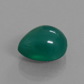 8.02캐럿 천연 미디엄 그린 아게이트, 배 모양, 13.9×11.5 mm, 투명한