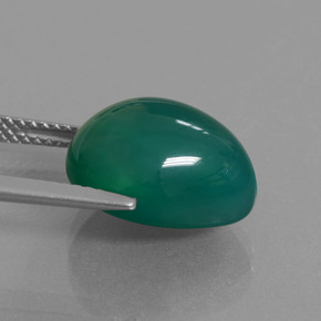 8.02캐럿 천연 미디엄 그린 아게이트, 배 모양, 13.9×11.5 mm, 투명한