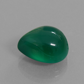 8.45캐럿 천연 포레스트 그린 아게이트, 배 모양, 13.8×12.1 mm, 투명한