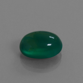 7.42캐럿 천연 그린 아게이트, 타원형 컷, 14.3×10.5 mm, 투명한