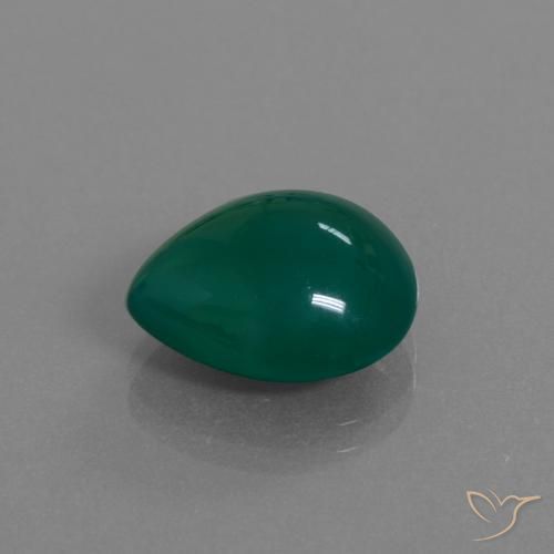 7.33캐럿 천연 그린 아게이트, 배 모양, 14.6×12.5 mm, 투명한