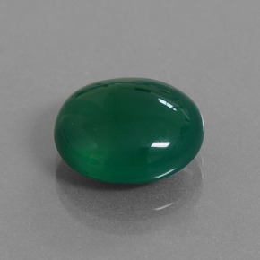 8.32캐럿 천연 그린 아게이트, 타원형 컷, 13×12.3 mm, 투명한