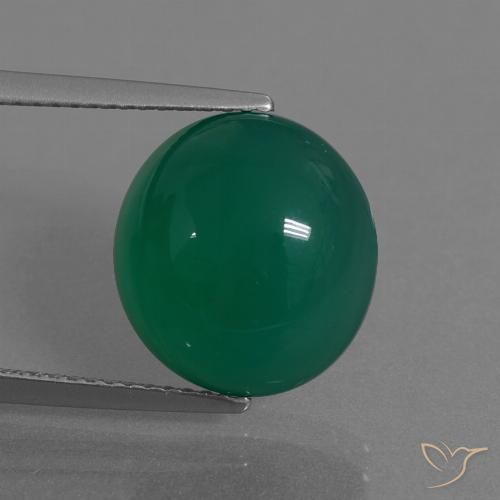 7.69ct 자연스러운 포레스트 그린 마노, 타원형, 투명한