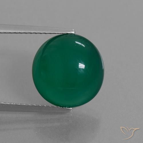 8.09ct 자연스러운 녹색 마노, 타원형, 투명한