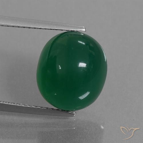 8.78ct 자연스러운 황록색 마노, 타원형, 투명한