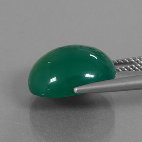 8.22캐럿 천연 노란빛 그린 아게이트, 타원형 컷, 13.8×12.1 mm, 투명한