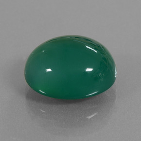 10.07캐럿 천연 포레스트 그린 아게이트, 타원형 컷, 14.6×12.6 mm, 투명한